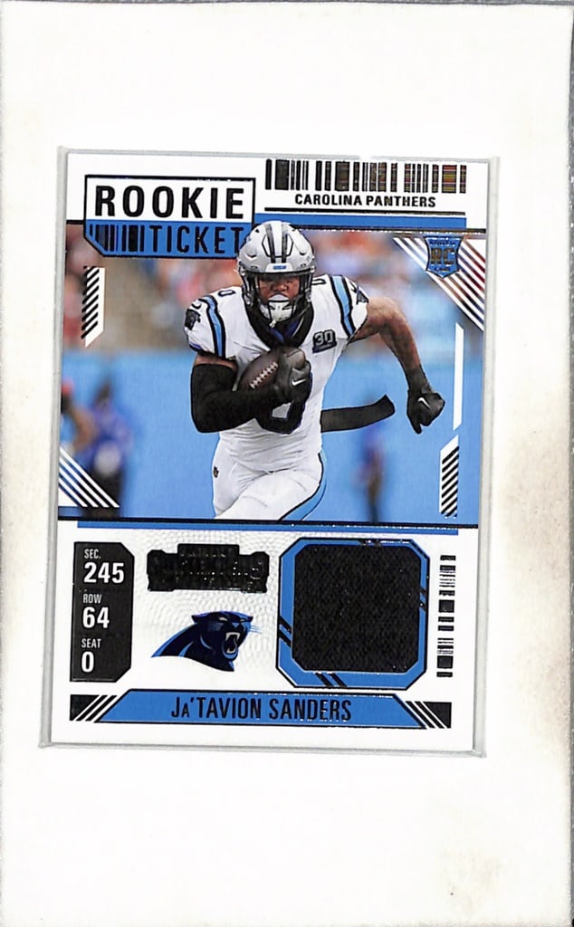 JA'TAVION SANDERS 2024 PANINI CONTENDERS JERSEY ROOKIE CARD: NEAR MINT OR BETTER CONDITION
