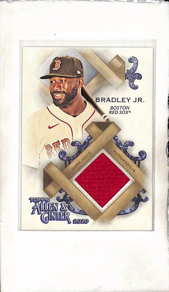 JACKIE BRADLEY JR 2020 TOPPS ALLEN AND GINTER GAME USED JERSEY CARD: NEAR MINT OR BETTER CONDITION