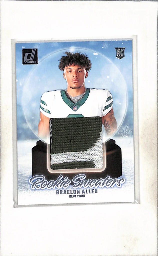 BRAELON ALLEN 2024 DONRUSS SWEATER PATCH ROOKIE CARD: NEAR MINT OR BETTER CONDITION
