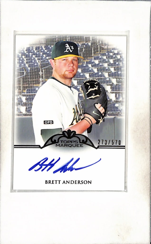 BRETT ANDERSON 2011 TOPPS MARQUEE AUTOGRAPH ROOKIE CARD: 273/570. NEAR MINT OR BETTER CONDITION