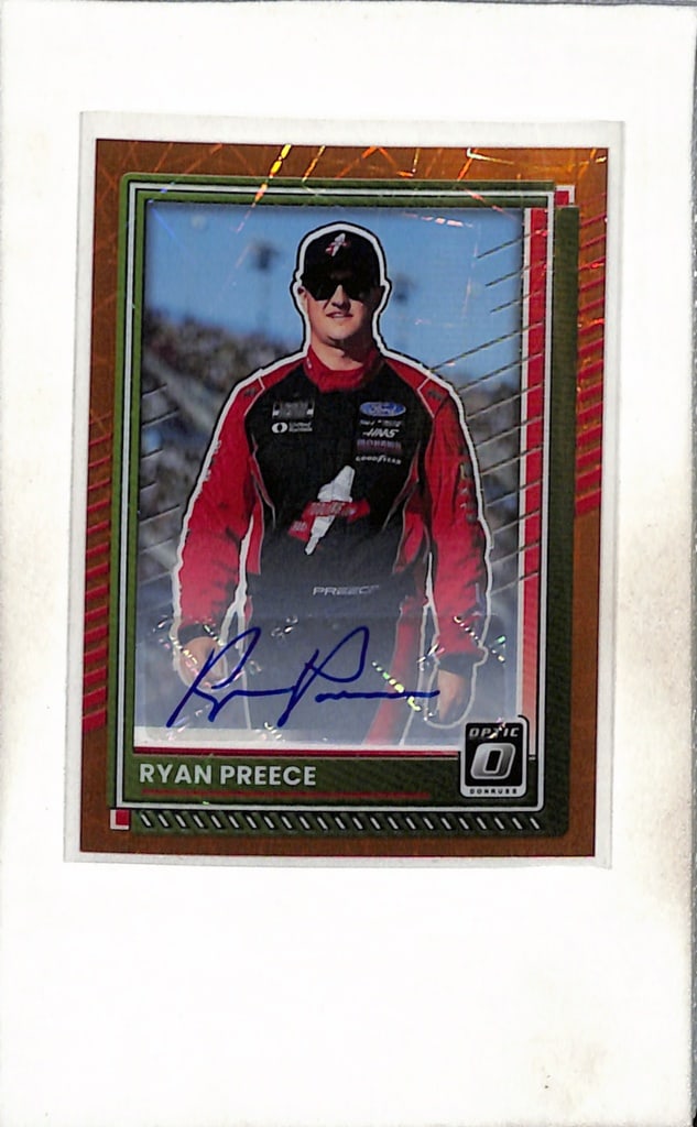 RYAN PREECE 2025 PANINI OPTIC ORANGELAZER PRIZM AUTOGRAPH: NEAR MINT OR BETTER CONDITION