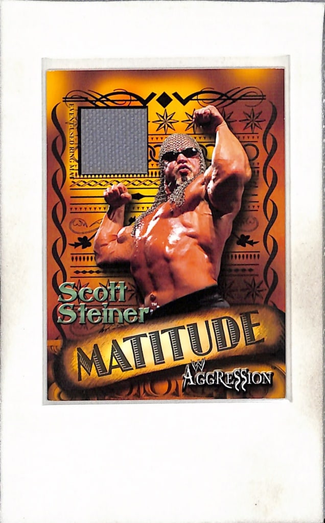 SCOTT STEINER 2003 FLEER WWE MATCH USED RING MAT RELIC: NEAR MINT OR BETTER CONDITION