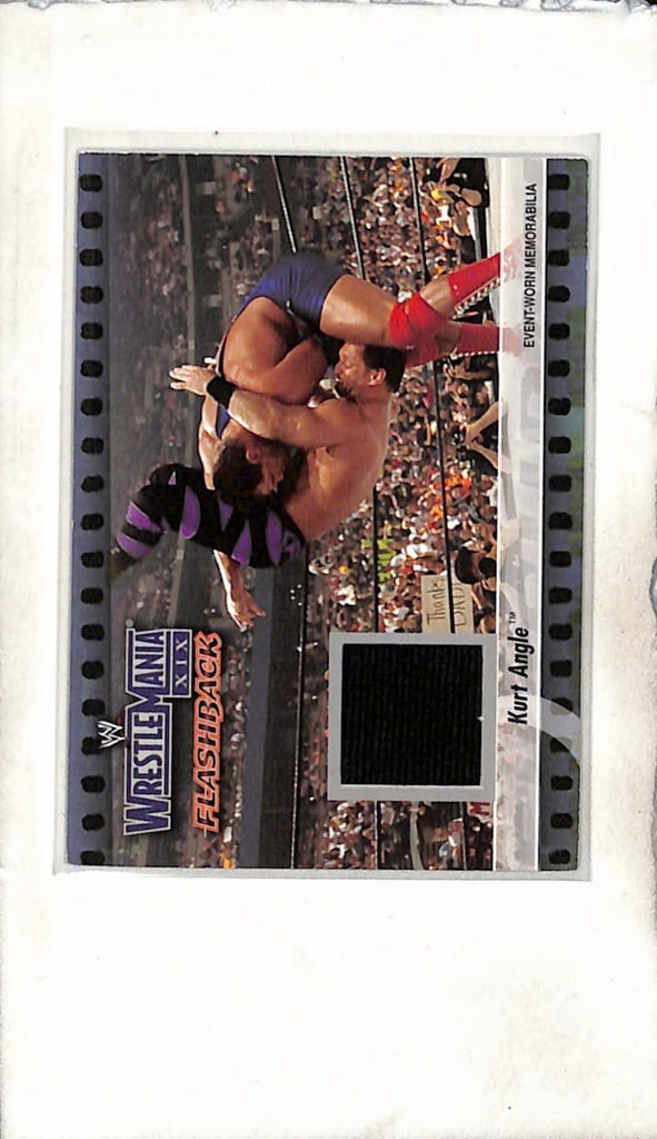 KURT ANGLE 2003 FLEER WWE RING/MATCH USED SHIRT PATCH: NEAR MINT OR BETTER CONDITION