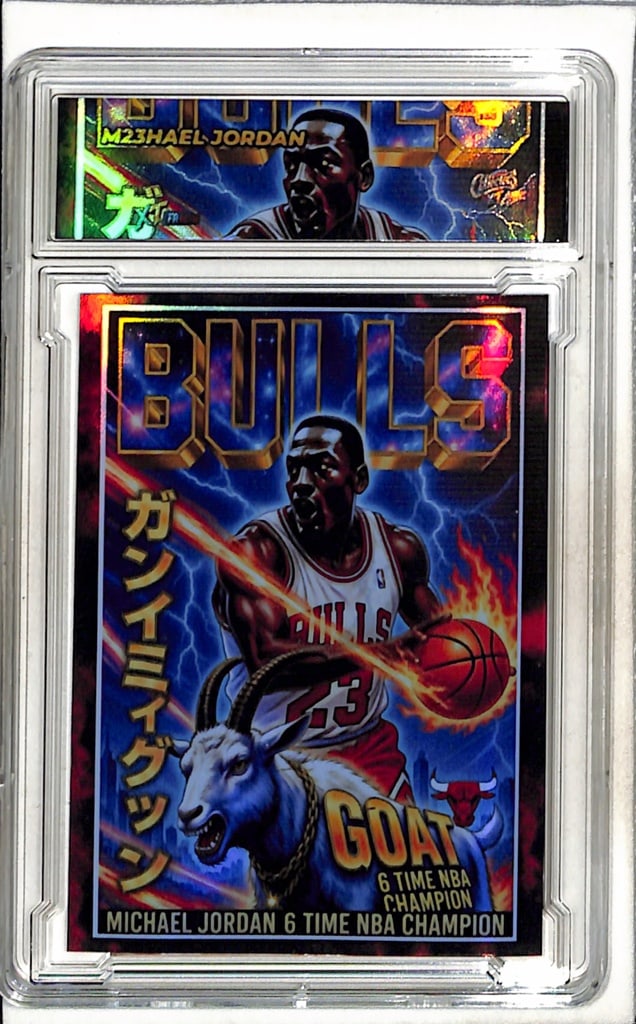 MICHAEL JORDAN THE GOAT SLABBED CUSTOM ART CARD: ONLY 99 MADE. NEAR MINT OR BETTER CONDITION