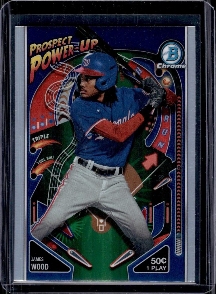 JAMES WOOD 2024 BOWMAN CHROME POWER UP REFRACTOR ROOKIE CARD: NEAR MINT OR BETTER CONDITION