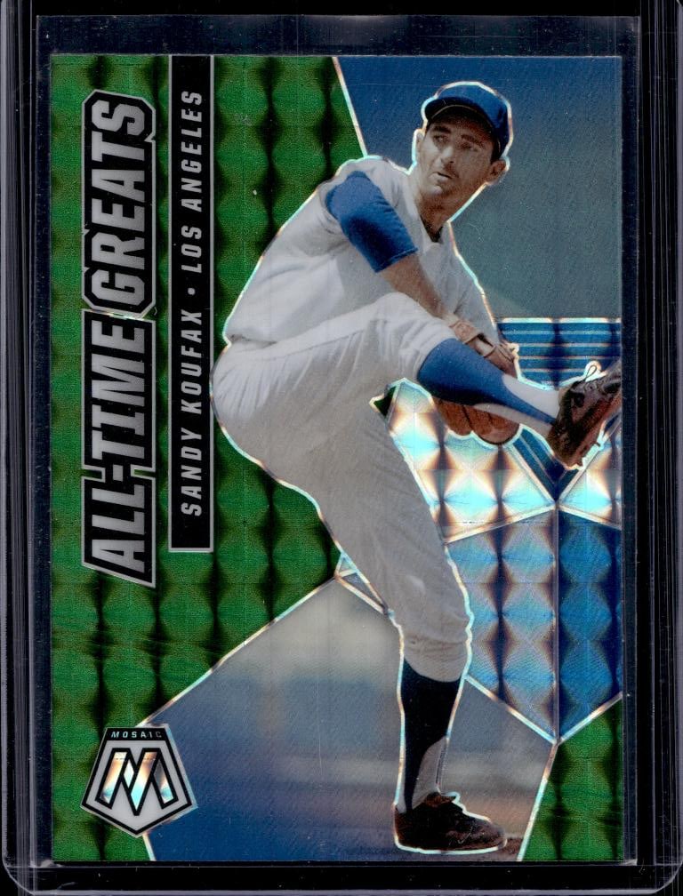 SANDY KPUFAX 2021 PANINI MOSAIC ALL-TIME GREATS GREEN PRIZM: NEAR MINT OR BETTER CONDITION