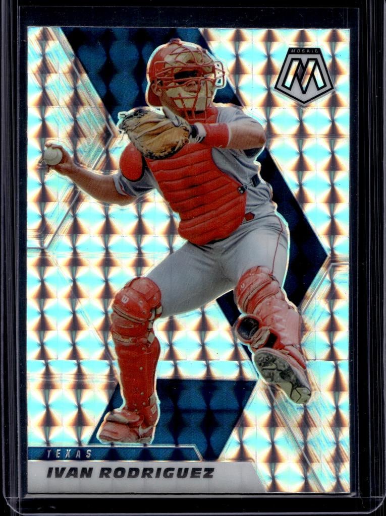 IVAN RODRIGUEZ 2021 PANINI MOSAIC SILVER PRIZM: NEAR MINT OR BETTER CONDITION
