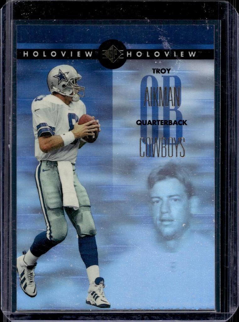 TROY AIKMAN 1996 UPPER DECK SP HOLOVIEW BLUE INSERT: NEAR MINT OR BETTER CONDITION