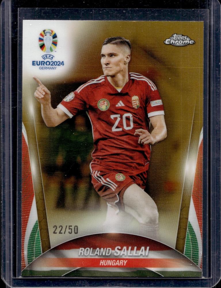 ROLAND SALLAI 2024 TOPPS CHROME UEFA EURO GOLD REFRACTOR: 22/50. NEAR MINT OR BETTER CONDITION