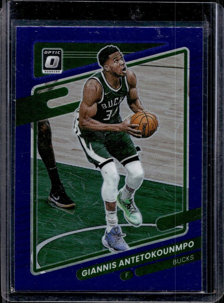 GIANNIS ANTETOKOUNMPO 2021-22 PANINI OPTIC PURPLE PRIZM: NEAR MINT OR BETTER CONDITION
