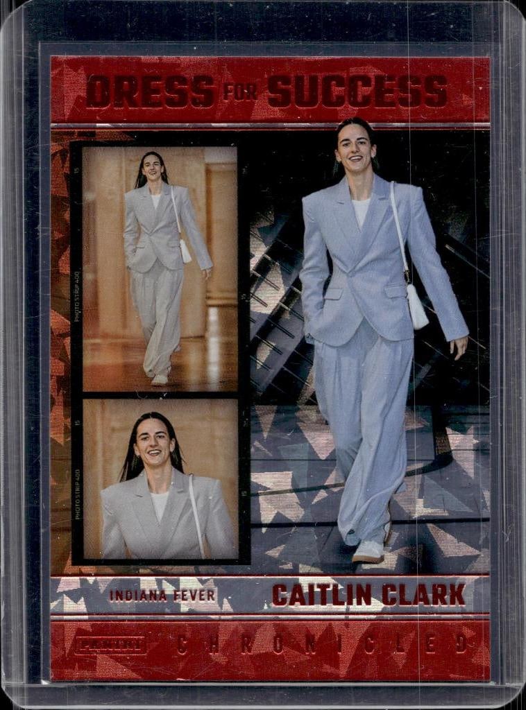 CAITLIN CLARK 2025 PANINI CHRONICLED DRESS FOR SUCCESS RED ICE: NEAR MINT OR BETTER CONDITION