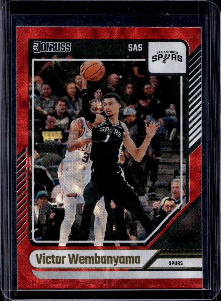 VICTOR WEMBANYAMA 2024-25 DONRUSS RED LAZER HOLOFOIL SP: NEAR MINT OR BETTER CONDITION