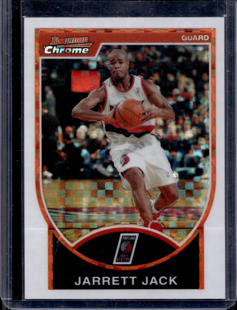 JARRETT JACK 2007-08 BOWMAN CHROME WHITE XFRACTOR SP: 6/50. NEAR MINT OR BETTER CONDITION