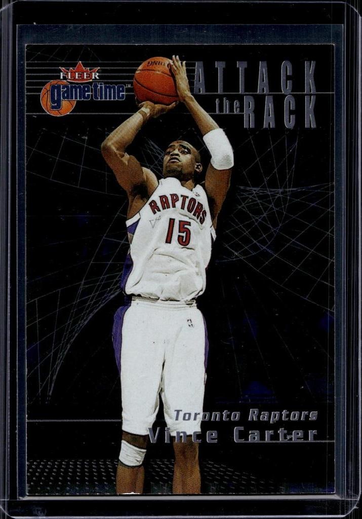VINCE CARTER 2000-01 FLEER GAMETIME ATTACK THE RACK INSERT: NEAR MINT OR BETTER CONDITION