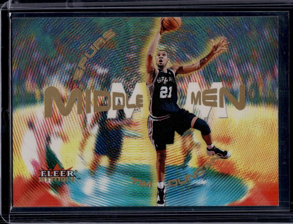 TIM DUNCAN 2000-01 FLEER MYSTIQUE MIDDLE MEN INSERT: NEAR MINT OR BETTER CONDITION