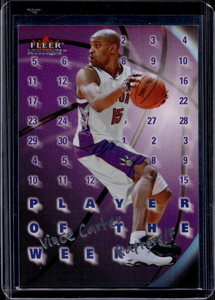 VINCE CARTER 2000-01 FLEER MYSTIQUE PLAYER OF THE WEEK INSERT: NEAR MINT OR BETTER CONDITION