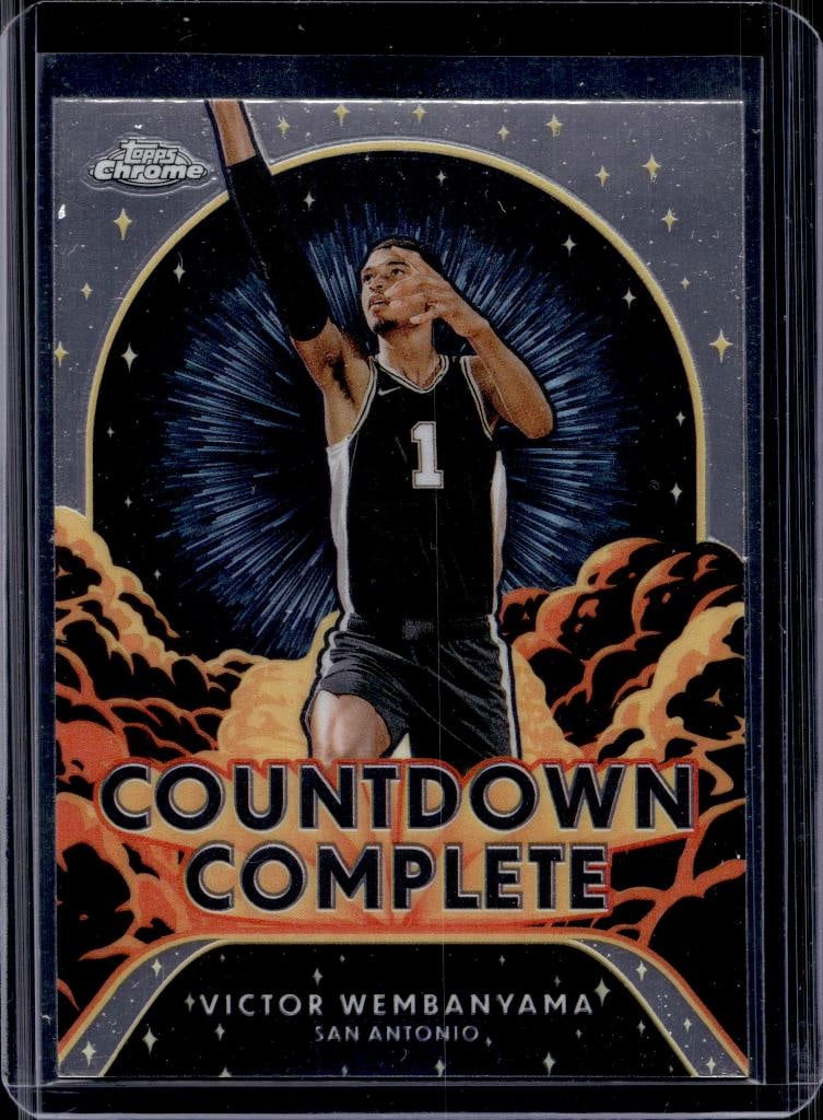 VICTOR WEMBANYAMA 2024-25 TOPPS CHROME COUNTDOWN COMPLETE INSERT: NEAR MINT OR BETTER CONDITION