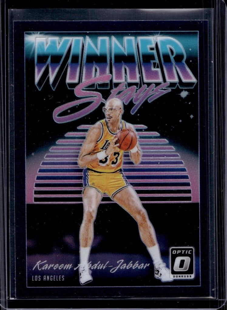 KAREEM ABDUL JABBAR 2018-19 PANINI OPTIC WINNER STAYS PURPLE PRIZM (1 of 1)