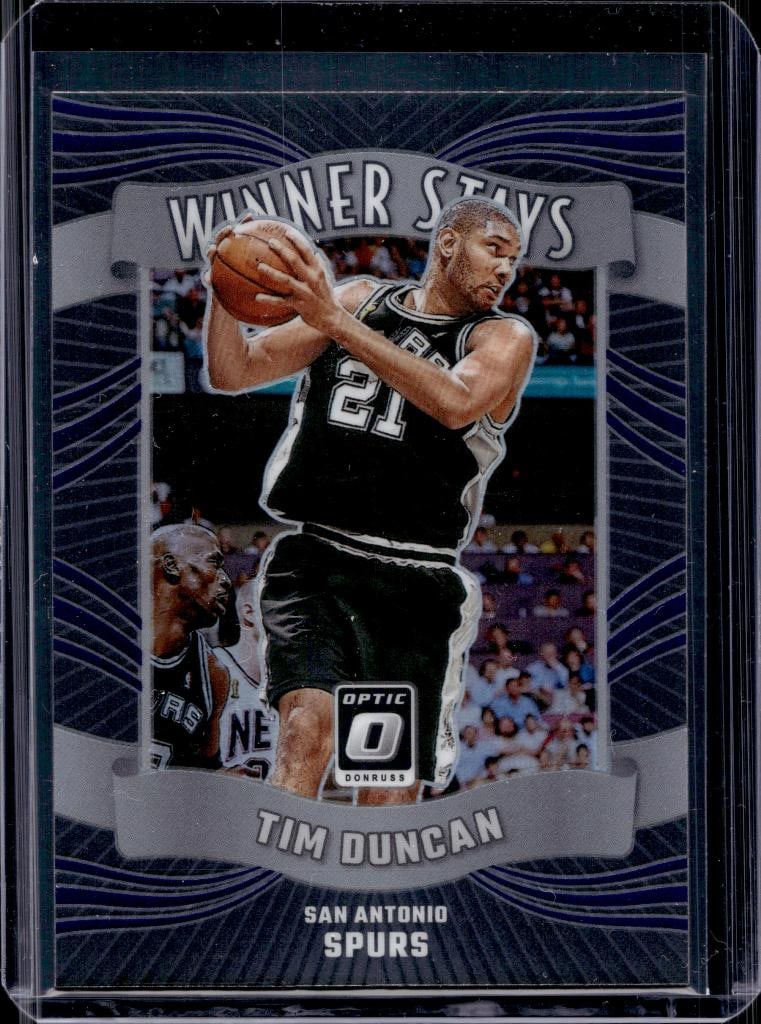 TIM DUNCAN 2023-24 PANINI OPTIC WINNER STAYS PURPLE PRIZM: NEAR MINT OR BETTER CONDITION