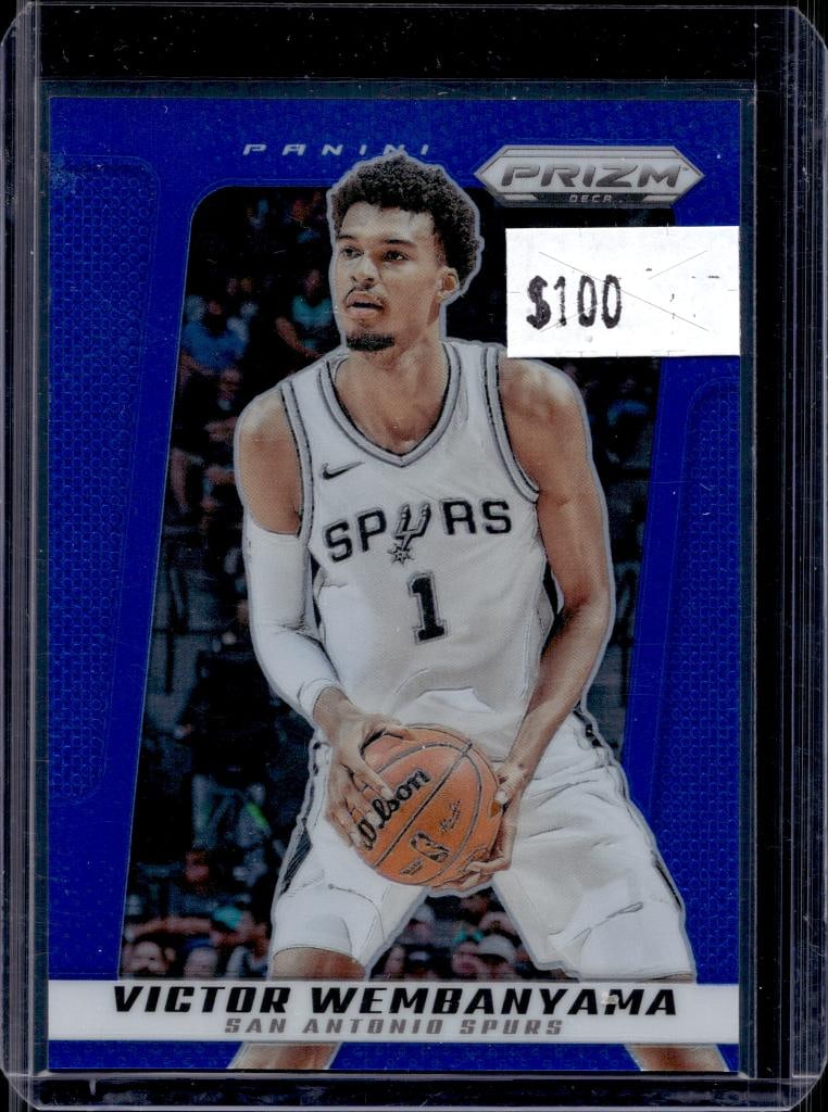 VICTOR WEMBANYAMA 2024-25 PANINI PRIZM DECA BLUE PRIZM SP: 60/149. NEAR MINT OR BETTER CONDITION