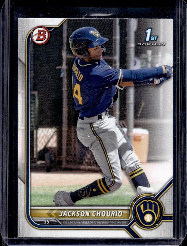 JACKSON CHOURIO 2022 BOWMAN DRAFT 1ST ROOKIE CARD: NEAR MINT OR BETTER CONDITION