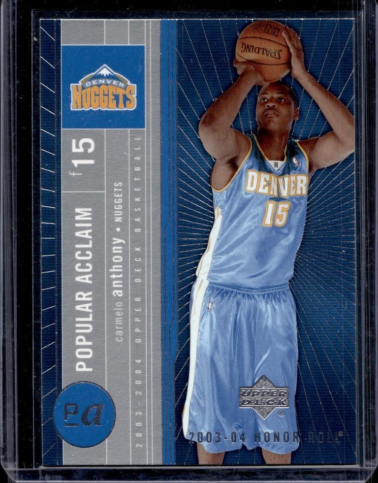 CARMELO ANTHONY 2003-04 UPPER DECK HONOR ROLL ROOKIE CARD: NEAR MINT OR BETTER CONDITION