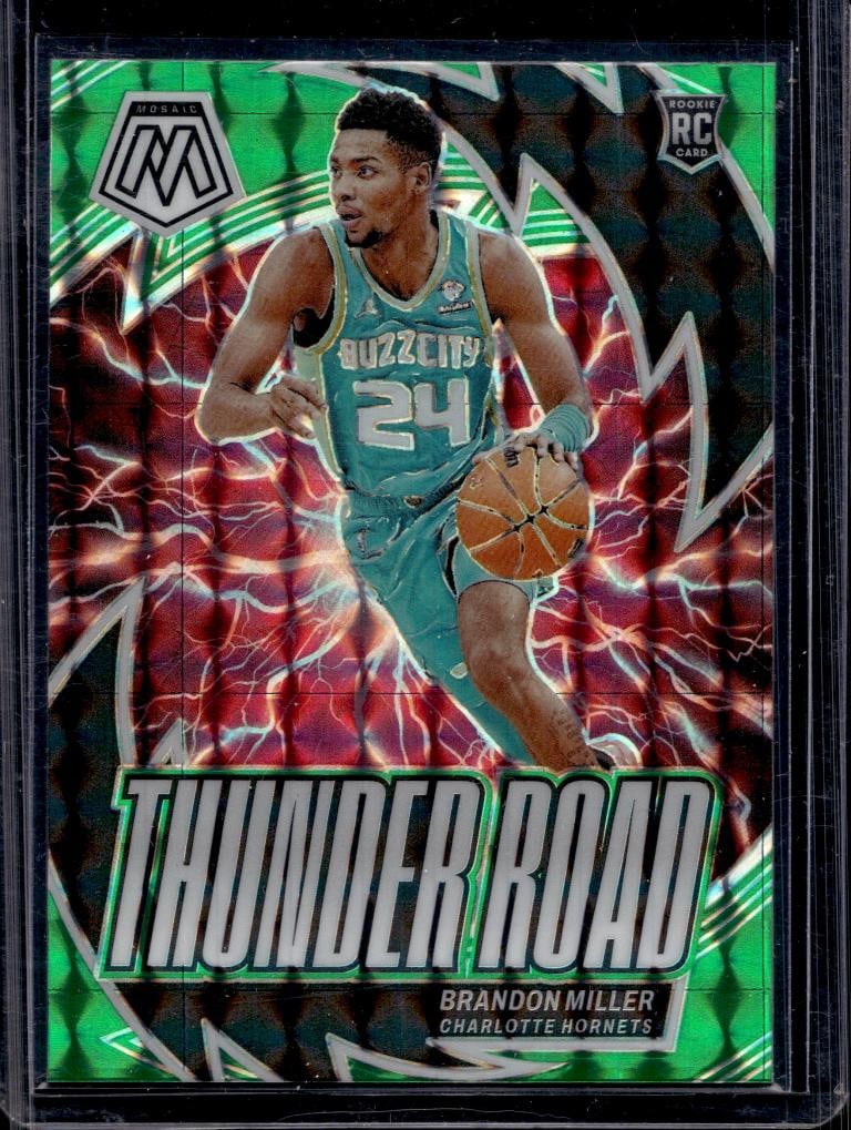 BRANDON MILLER 2023-24 PANINI MOSAIC THUNDER ROAD GREEN PRIZM ROOKIE CARD: NEAR MINT OR BETTER CONDITION