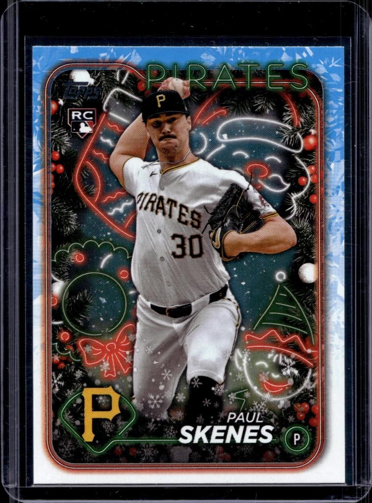 PAUL SKENES 2024 TOPPS HOLIDAY ROOKIE CARD: NEAR MINT OR BETTER CONDITION