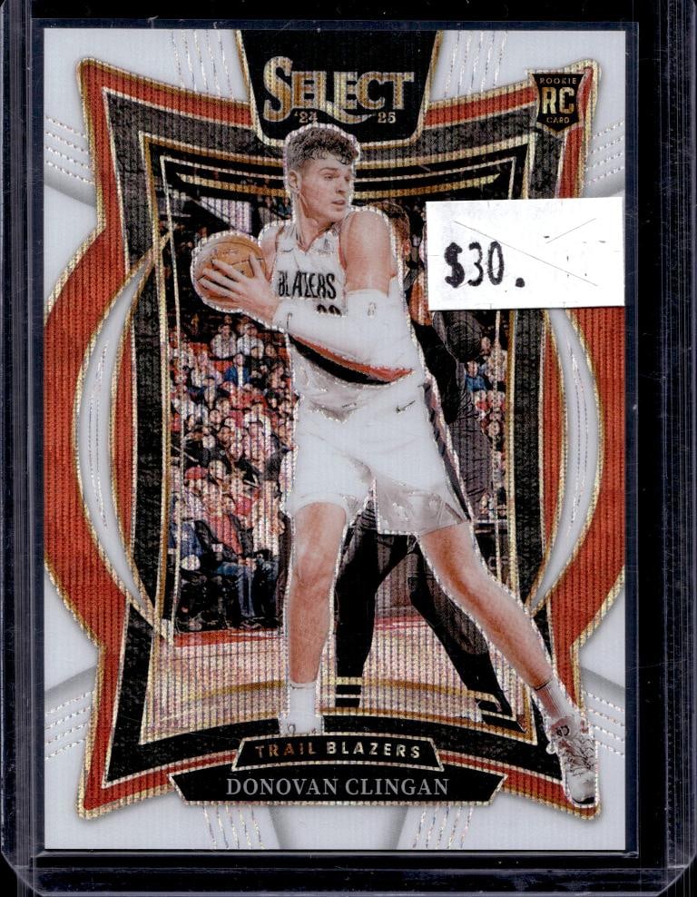 DONOVAN CLINGON 2024-25 PANINI SELECT WHITE WAVE PRIZM ROOKIE CARD SP (1 of 1)