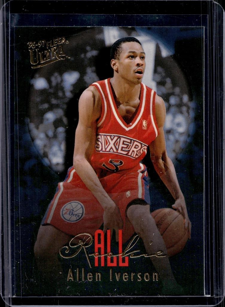 ALLEN IVERSON 1996-97 FLEER ULTRA ALL-ROOKIES ROOKIE CARD: NEAR MINT OR BETTER CONDITION