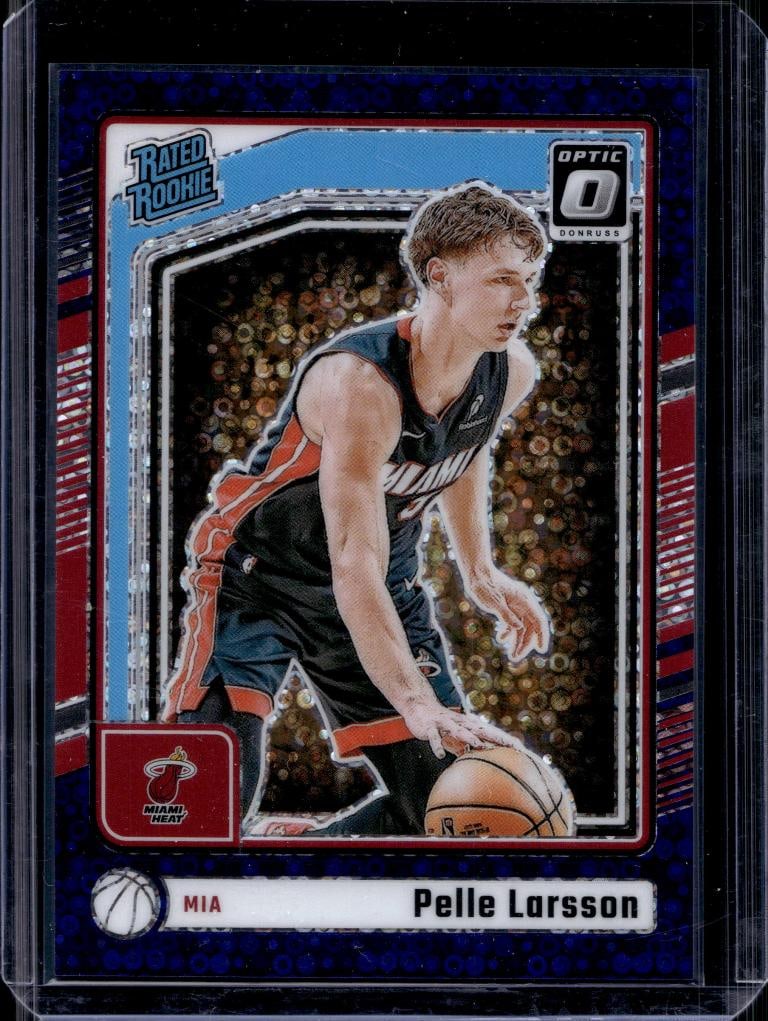 PELLE LARSSON 2024-25 PANINI OPTIC PURPLE DISCO PRIZM ROOKIE CARD: 57/99. NEAR MINT OR BETTER CONDITION