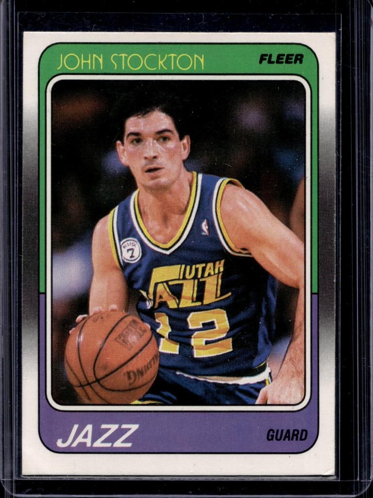 JOHN STOCKTON 1988-89 FLEER ROOKIE CARD: NEAR MINT OR BETTER CONDITION