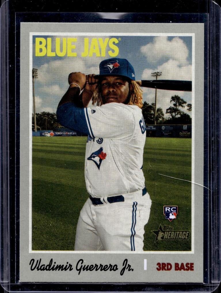 VLADIMIR GUERRERO JR 2019 TOPPS HERITAGE ROOKIE CARD: NEAR MINT OR BETTER CONDITION