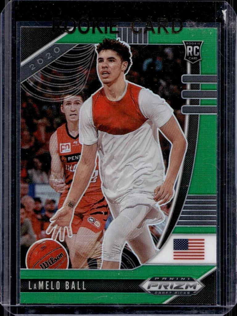 LAMELO BALL 2020 PANINI PRIZM DRAFT GREEN PRIZM ROOKIE CARD: NEAR MINT OR BETTER CONDITION