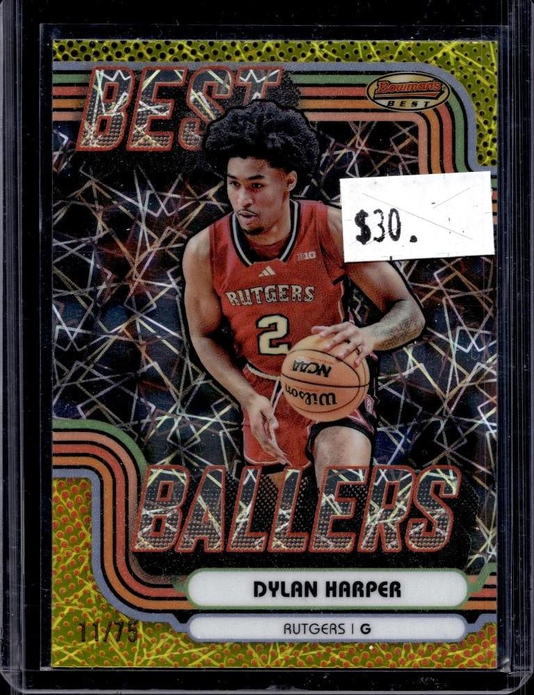 DYLAN HARPER 2024 BOWMANS BEST NIL GOLD GEOMETRIC REFRACTOR ROOKIE: 11/75. NEAR MINT OR BETTER CONDITION