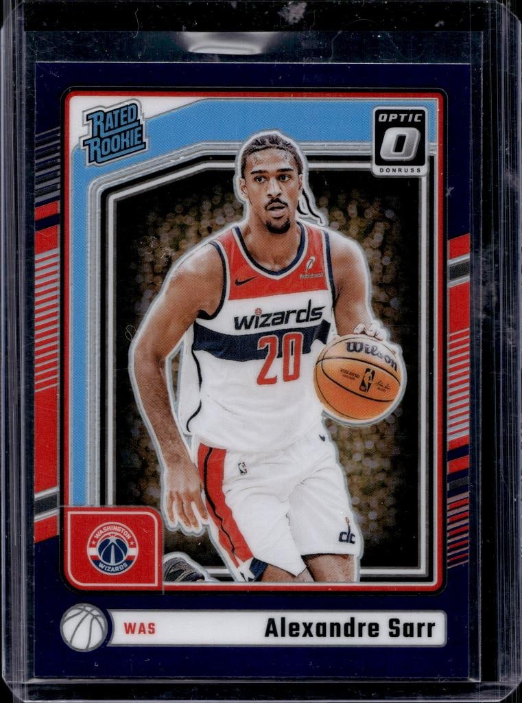 ALEXANDRE SARR 2024-25 PANINI OPTIC PURPLE PRIZM ROOKIE CARD: NEAR MINT OR BETTER CONDITION