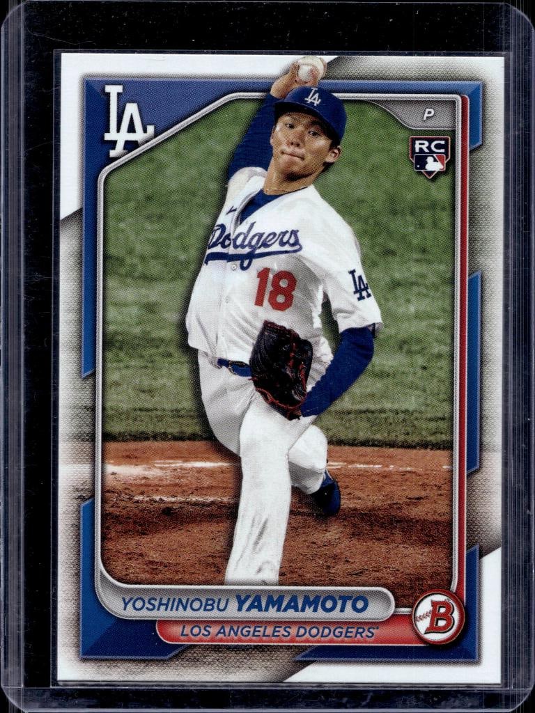 YOSHINOBU YAMAMOTU 2024 BOWMAN ROOKIE CARD: NEAR MINT OR BETTER CONDITION
