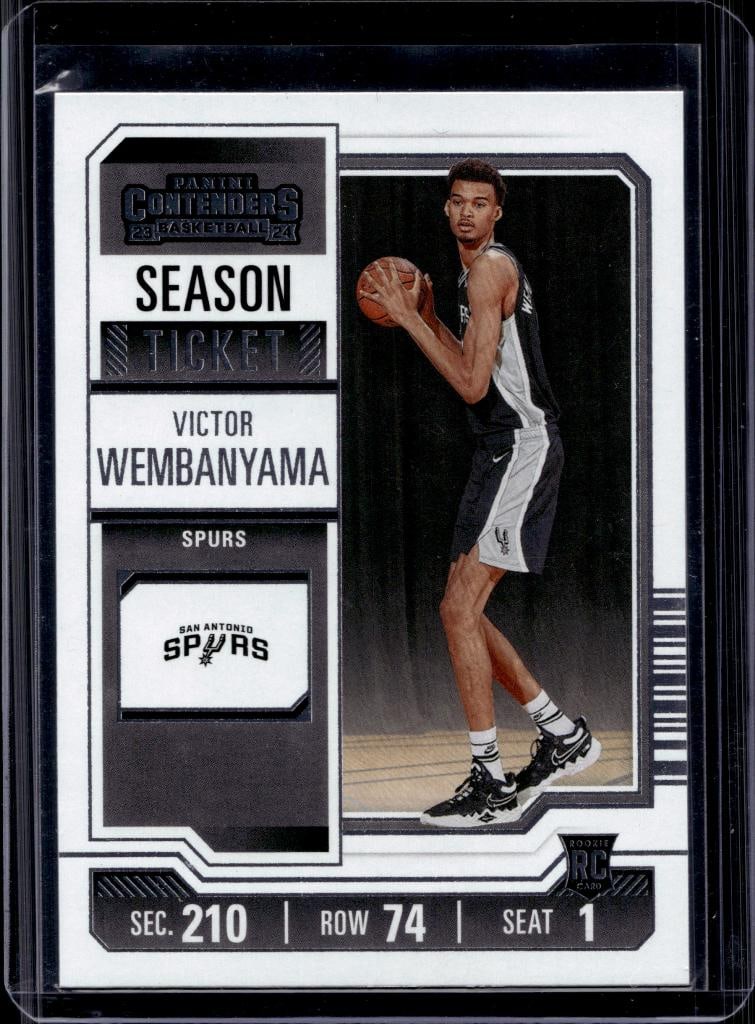 VICTOR WEMBANYAMA 2023-24 PANINI CONTENDERS ROOKIE CARD: NEAR MINT OR BETTER CONDITION