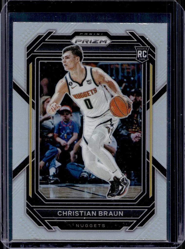 CHRISTIAN BRAUN 2022-23 PANINI PRIZM SILVER PRIZM ROOKIE CARD: NEAR MINT OR BETTER CONDITION