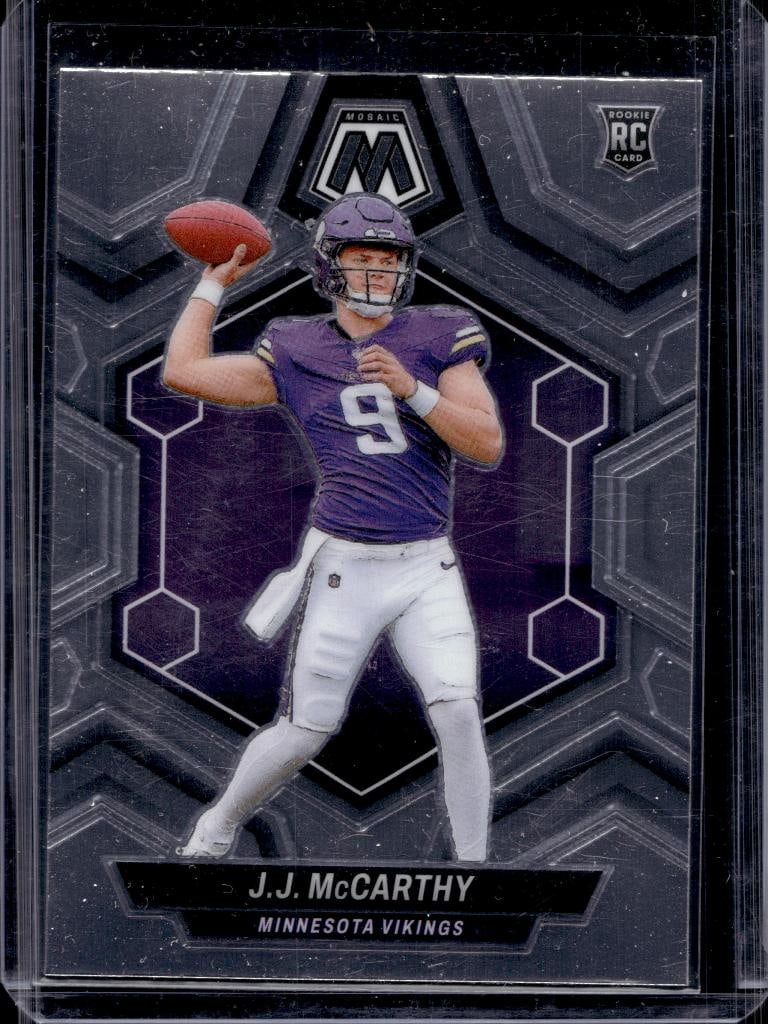 J.J. MCCARTHY 2024 PANINI MOSAIC ROOKIE CARD: NEAR MINT OR BETTER CONDITION