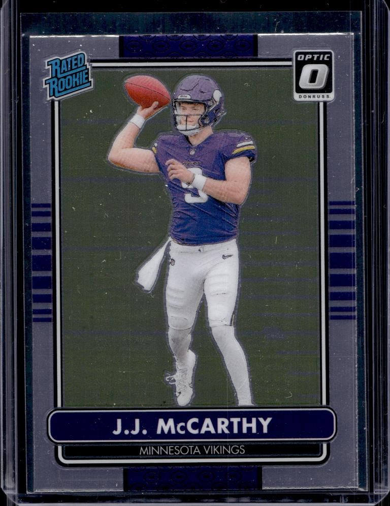J.J. MCCARTHY 2024 PANINI OPTIC RETRO ROOKIE CARD: NEAR MINT OR BETTER CONDITION
