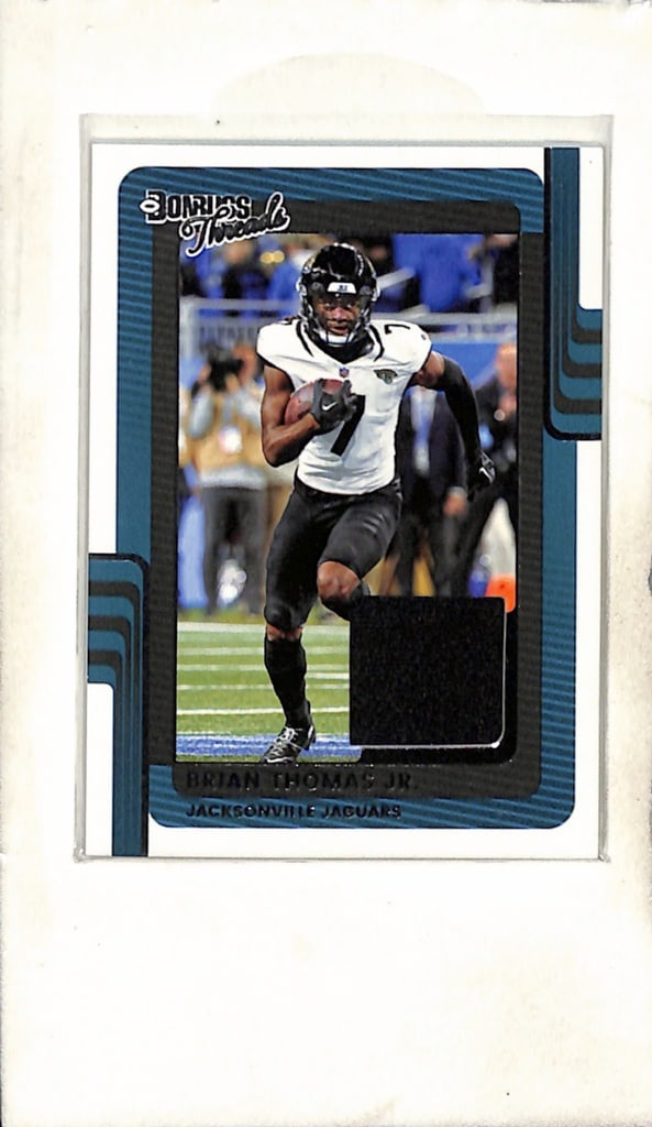 BRIAN THOMAS JR 2025 DONRUSS GAME USED JERSEY CARD: NEAR MINT OR BETTER CONDITION