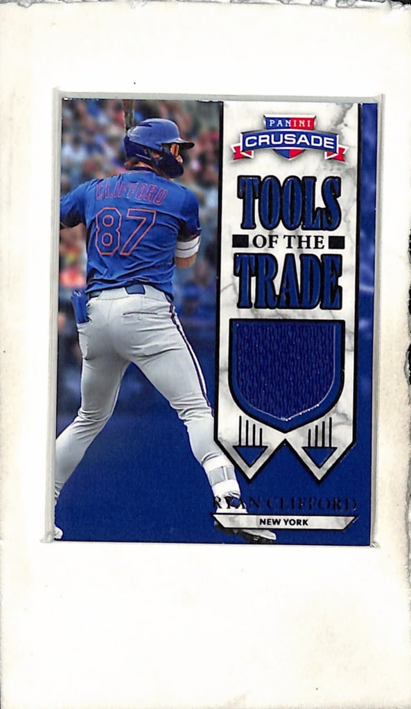 RYAN CLIFFORD 2025 PANINI CRUSADE GAME USED JERSEY CARD: NEAR MINT OR BETTER CONDITION