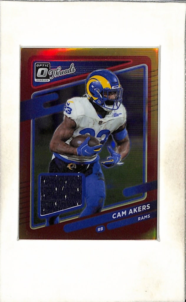 CAM AKERS 2021 PANINI OPTIC GAME USED JERSEY CARD: NEAR MINT OR BETTER CONDITION