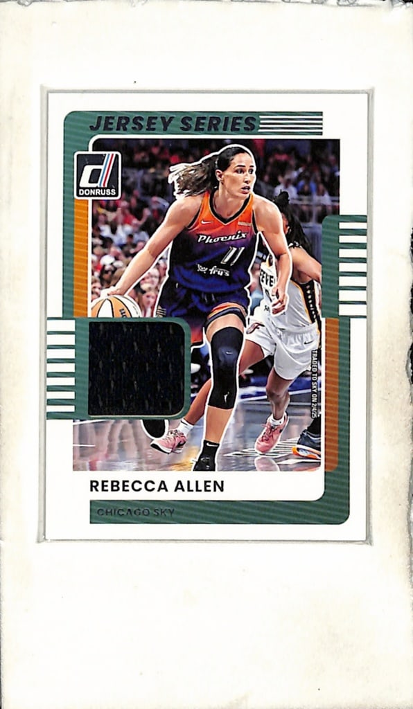 REBECCA ALLEN 2025 DONRUSS WNBA GAME USED JERSEY CARD: NEAR MINT OR BETTER CONDITION