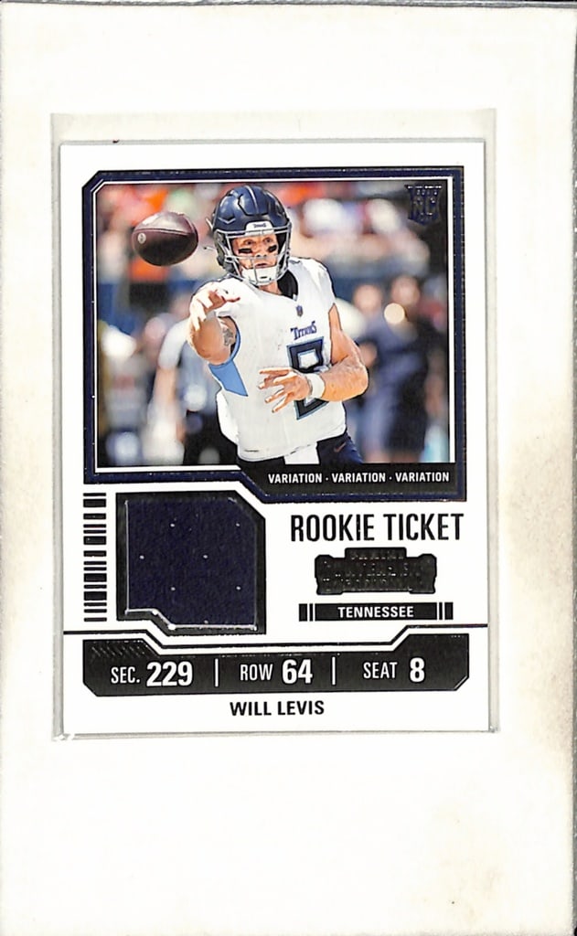 WILL LEVIS 2023 PANINI CONTENDERS JERSEY ROOKIE CARD: NEAR MINT OR BETTER CONDITION