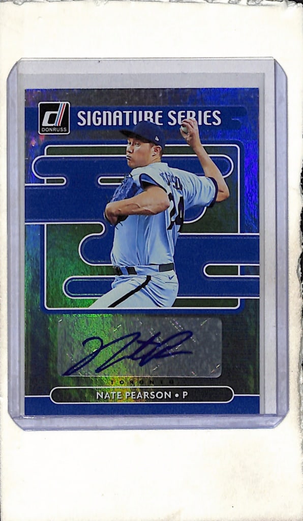 NATE PEARSON 2021 DONRUSS AUTOGRAPH CARD: NEAR MINT OR BETTER CONDITION