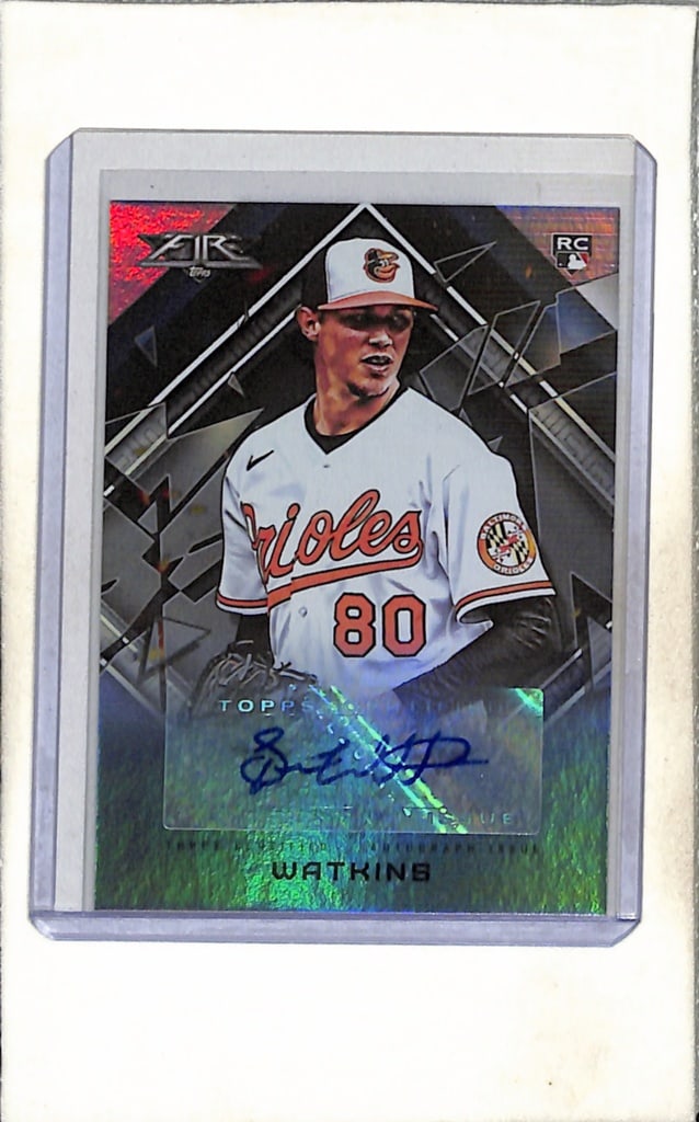 SPENSER WATKINS 2022 TOPPS FIRE AUTOGRAPH ROOKIE CARD: NEAR MINT OR BETTER CONDITION