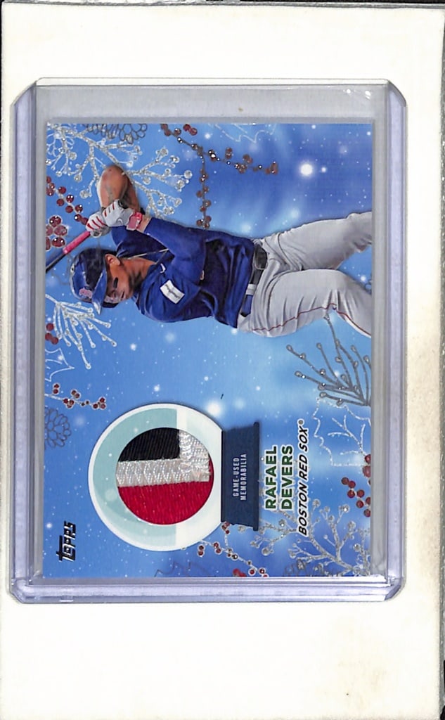RAFAEL DEVERS 2023 TOPPS HOLIDAY GAME USED JERSEY PATCH: 2/10. NEAR MINT OR BETTER CONDITION