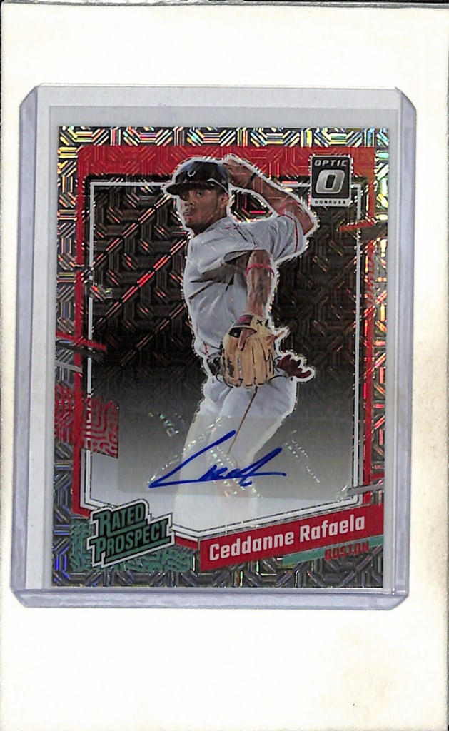 CEDDANNE RAFAELA 2023 PANINI OPTIC SILVER MOJO PRIZM AUTOGRAPH ROOKIE: 15/25. NEAR MINT OR BETTER CONDITION